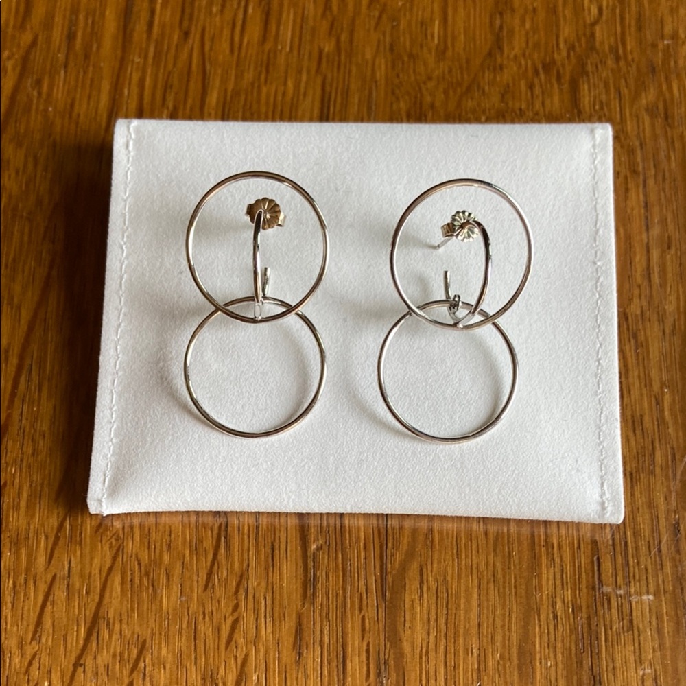 Ania Haie Silver Geometric Circle Earrings Minimalist Design